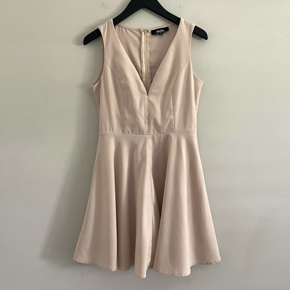 LuLu's | Sublime Time Beige Skater Dress | Sz Med - Picture 7 of 14